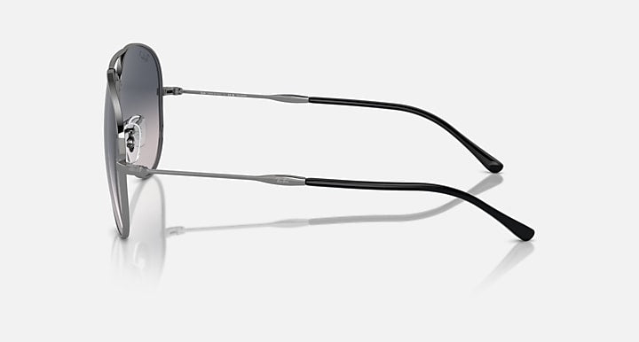 Ray-Ban Old Aviator sunglasses, dark frame with blue-gray lenses, side profile