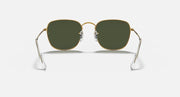 Frank RB3857 sunglasses with gold frame and dark green lenses, front view