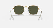 Ray-Ban Frank RB3857 sunglasses front view with gold frame and dark olive-green lenses