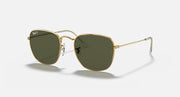 Ray-Ban Frank RB3857 sunglasses with gold metal frame and dark olive-green lenses