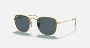 Ray-Ban Frank RB3857 sunglasses with gold metal frame and dark gray-blue square lenses