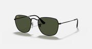 Frank RB3857 sunglasses with black frame and dark green lenses, front view