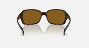 Havana tortoiseshell sunglasses with amber lenses, front view square frames