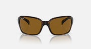 Havana tortoiseshell sunglasses with amber lenses, front view square frames