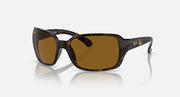 Havana tortoiseshell sunglasses with amber-brown lenses, angled front view