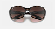 Havana tortoiseshell sunglasses with tinted brown lenses, straight-on view