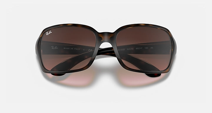 Havana tortoiseshell sunglasses with tinted brown lenses, straight-on view