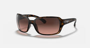 Havana tortoiseshell sunglasses with brown gradient lenses, square frames