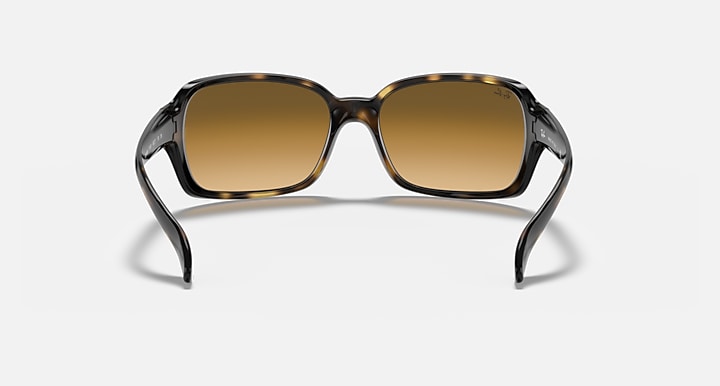 Square sunglasses with brown lenses and light Havana clear frame, front view