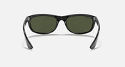 Ray-Ban Balorama RB4089 sunglasses, classic front in black with green-tinted lenses