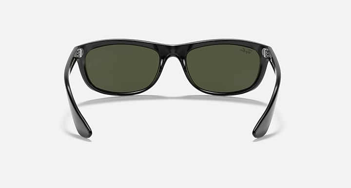 Ray-Ban Balorama RB4089 sunglasses, classic front in black with green-tinted lenses