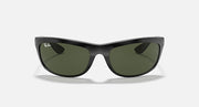Ray-Ban Balorama RB4089 sunglasses, front view in black with dark green lenses