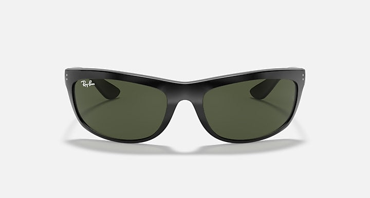 Ray-Ban Balorama RB4089 sunglasses, front view in black with dark green lenses
