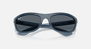 Balorama RB4089 sunglasses, blue frame with dark gray lenses, angled front view