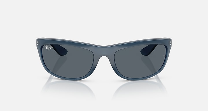 Balorama RB4089 sunglasses, matte blue frame with dark gray lenses, top view