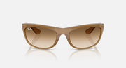 Ray-Ban Balorama RB4089 sunglasses, front view with matte Havana frame and brown lenses