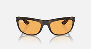 Ray-Ban Balorama RB4089 sunglasses featuring tortoise frame and amber mirrored lenses