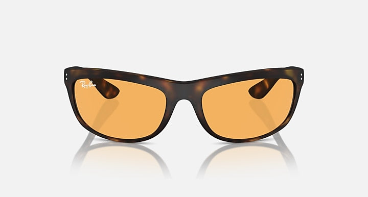 Ray-Ban Balorama RB4089 sunglasses featuring tortoise frame and amber mirrored lenses