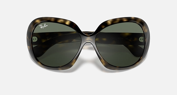 Wrap sunglasses with tortoiseshell frame and dark green mirrored lenses