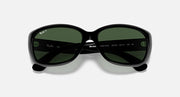 Ray-Ban Jackie Ohh RB4101 sunglasses, dark green polarized lenses with black frame details