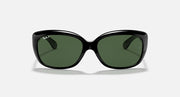 Ray-Ban Jackie Ohh RB4101 sunglasses with dark green polarized lenses and black frame
