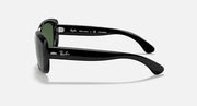 Ray-Ban Jackie Ohh RB4101 sunglasses side view, black frame with dark green polarized lenses