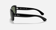 Ray-Ban Jackie Ohh RB4101 sunglasses side view, black frame with green lenses