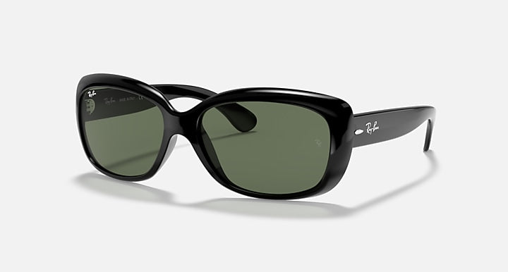 Ray-Ban Jackie Ohh RB4101 sunglasses with black frames and green tinted lenses