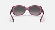 Ray-Ban Jackie Ohh RB4101 sunglasses with violet frames and dark gradient lenses, front view
