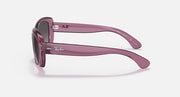 Ray-Ban Jackie Ohh RB4101 sunglasses, violet frames shown from the side, dark lenses