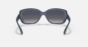 Ray-Ban Jackie Ohh RB4101 sunglasses with blue frames and dark gradient lenses, straight on