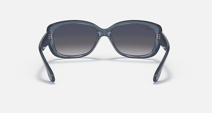 Ray-Ban Jackie Ohh RB4101 sunglasses with blue frames and dark gradient lenses, straight on