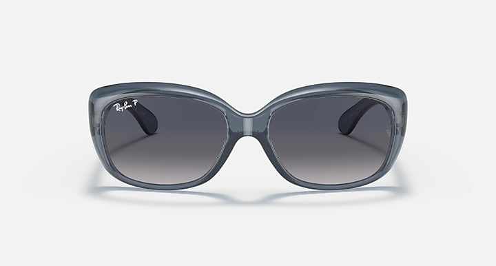 Ray-Ban Jackie Ohh RB4101 sunglasses, blue frames with dark gradient lenses, front view