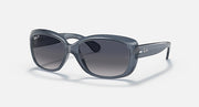 Ray-Ban Jackie Ohh RB4101 sunglasses with dark blue frames and dark gray gradient lenses