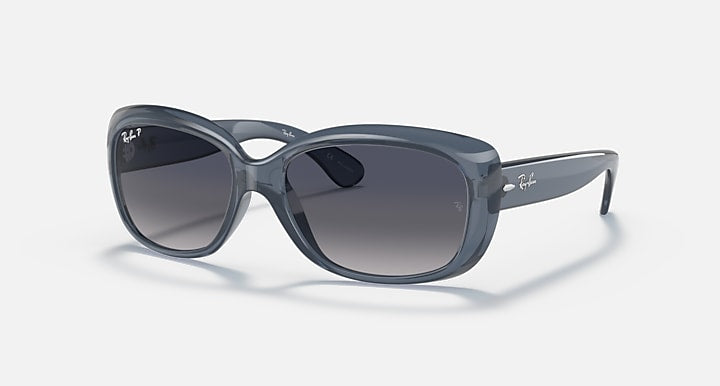 Ray-Ban Jackie Ohh RB4101 sunglasses with dark blue frames and dark gray gradient lenses