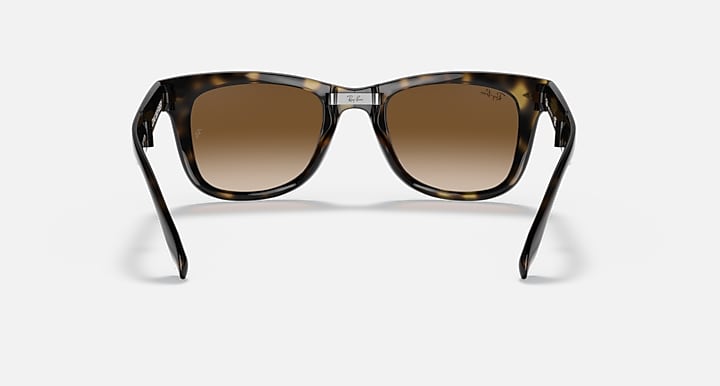 Ray-Ban Folding Wayfarer sunglasses with dark frame and brown square lenses