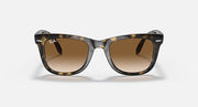 Ray-Ban Folding Wayfarer sunglasses, square brown lenses with tortoise-style frame