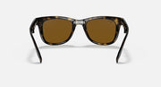 Folding Wayfarer sunglasses, Light Havana frame with brown lenses