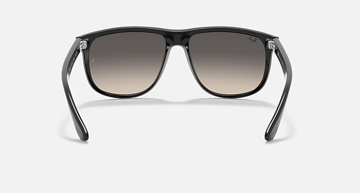Ray-Ban Boyfriend sunglasses with black frame and dark grey lenses, front view