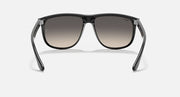 Ray-Ban black sunglasses front view with wide frame and dark lenses