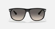 Ray-Ban Boyfriend sunglasses with black frame and grey gradient lenses, front view