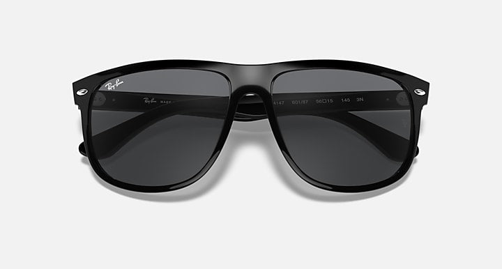 Ray-Ban sunglasses with dark frame and black lenses, front view