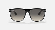 Ray-Ban Boyfriend sunglasses with black frame and grey gradient lenses, front view