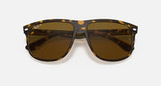Ray-Ban Boyfriend sunglasses with tortoise frame and dark brown lenses, front view