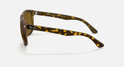 Ray-Ban Boyfriend sunglasses with tortoise frame and amber-brown lenses, side view