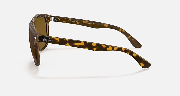 Ray-Ban Boyfriend sunglasses with tortoise frame and amber-brown lenses, side view