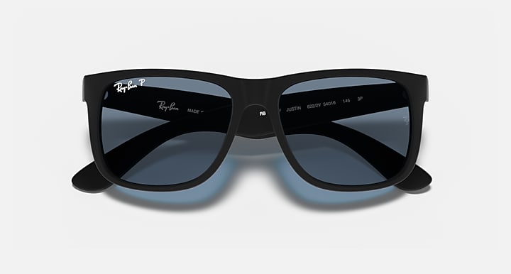 Ray-Ban Justin Low Bridge Fit sunglasses, black frame, dark smoky lenses
