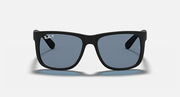 Ray-Ban Justin Low Bridge Fit sunglasses, black frame, dark gray lenses
