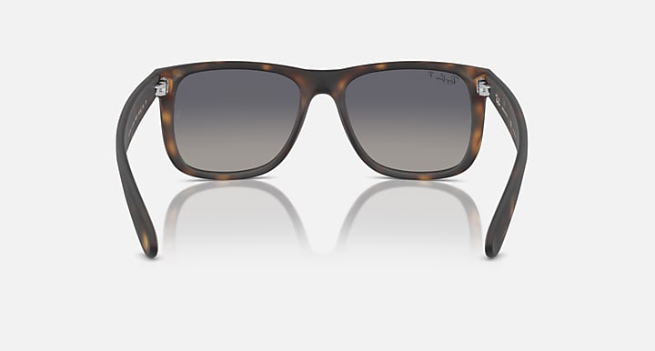 Classic tortoise square sunglasses with dark gray lenses, temple visible