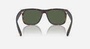 Low-bridge fit tortoise square sunglasses with dark green lenses